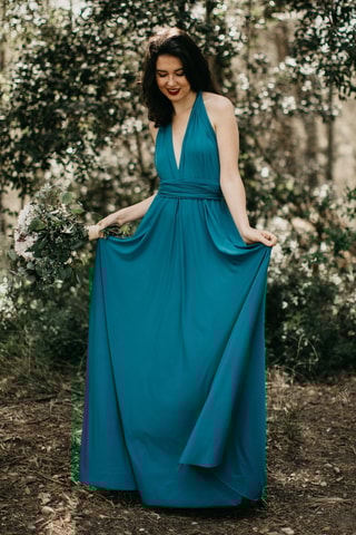 Abito lungo senza maniche - Petrolio