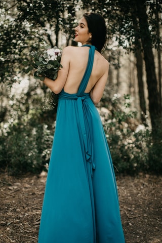 Abito lungo senza maniche - Petrolio