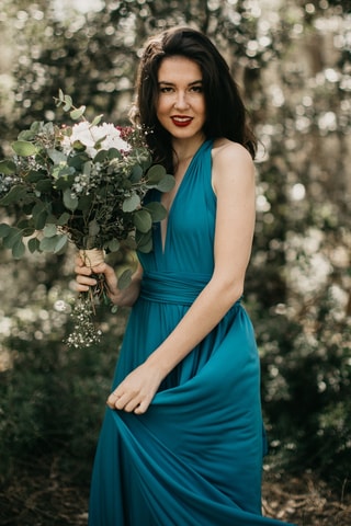 Abito lungo senza maniche - Petrolio