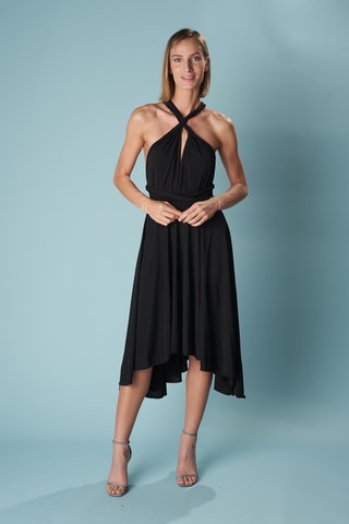 Abito midi senza maniche - Nero