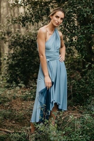 Asymmetrische Mouwloze Jurk - Blauw