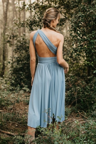 Asymmetrische Mouwloze Jurk - Blauw