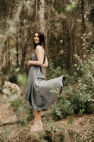 Asymmetrische Mouwloze Jurk - Grijs