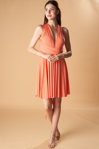 Korte Mouwloze Jurk - Koraalrood