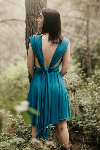 Mouwloze Skaterjurk - Pauwblauw