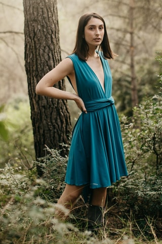 Mouwloze Skaterjurk - Pauwblauw