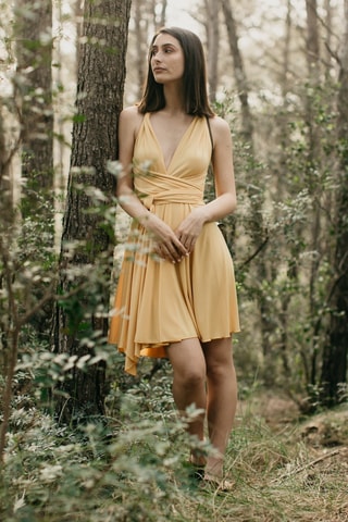 Korte Mouwloze Jurk - Geel