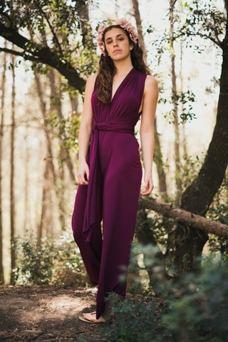 Mouwloze Jumpsuit - Bordeauxrood