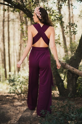 Mouwloze Jumpsuit - Bordeauxrood