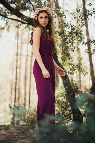 Mouwloze Jumpsuit - Bordeauxrood