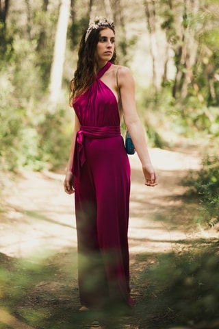 Mouwloze Jumpsuit - Bordeauxrood