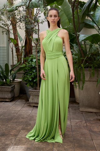 Abito lungo senza maniche - Verde chiaro