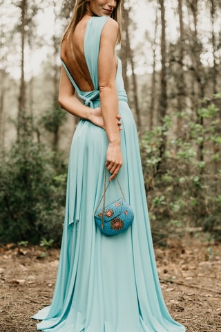 Lange mouwloze jurk - Lichtblauw