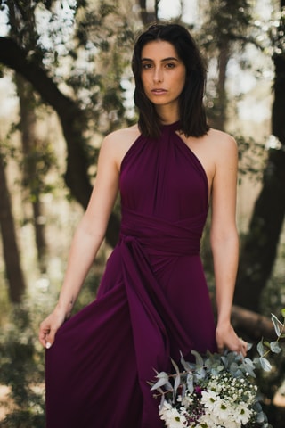 Abito lungo senza maniche - Viola