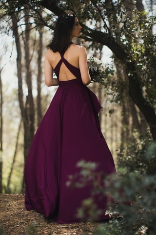 Abito lungo senza maniche - Viola