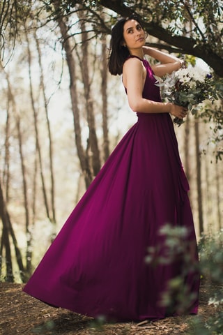 Abito lungo senza maniche - Viola