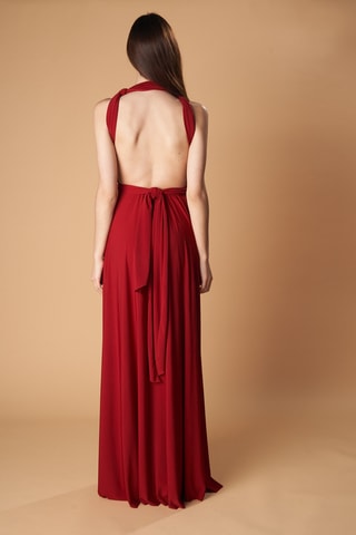 Abito lungo senza maniche - Rosso