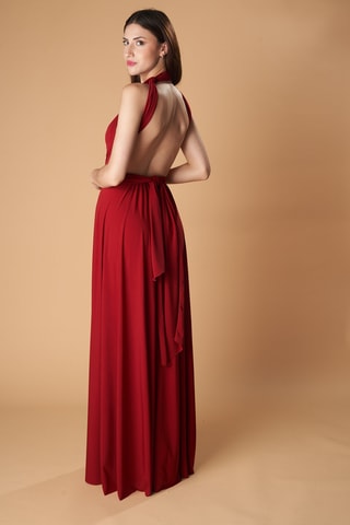 Abito lungo senza maniche - Rosso