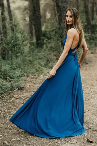 Abito lungo senza maniche - Blu