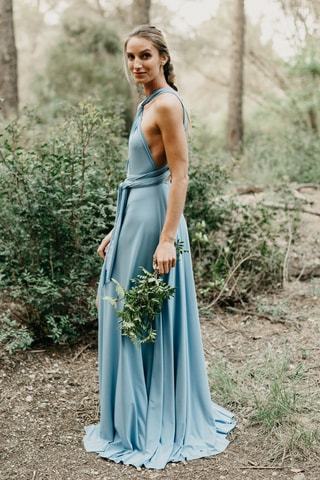 Abito lungo senza maniche - Blu