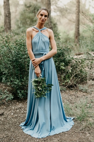 Abito lungo senza maniche - Blu