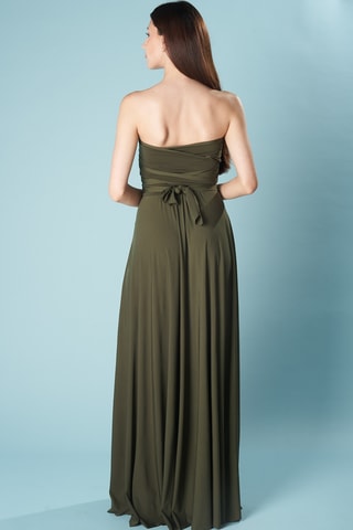 Lange mouwloze jurk - Kaki