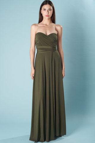 Lange mouwloze jurk - Kaki