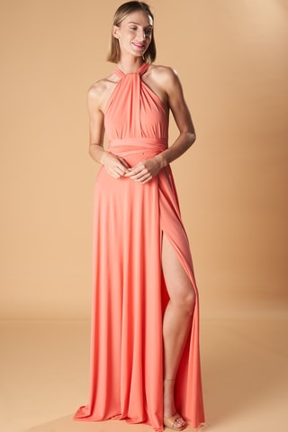Abito lungo senza maniche - Corallo