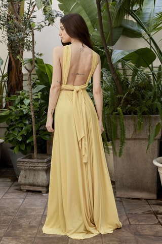 Abito lungo senza maniche - Giallo