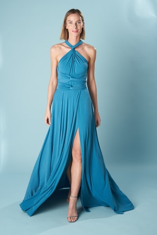 Abito lungo senza maniche - Petrolio