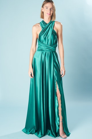 Abito lungo senza maniche - Verde smeraldo