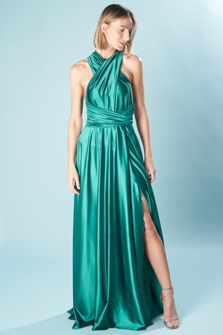 Abito lungo senza maniche - Verde smeraldo