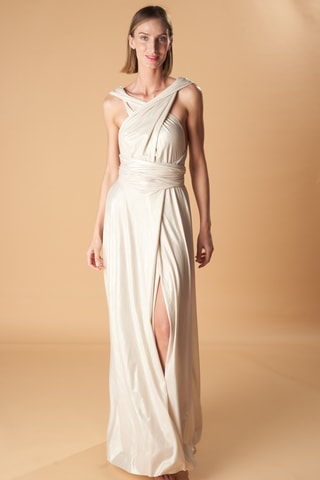 Abito lungo senza maniche - Ecrù