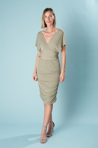 Nauwaansluitende Mouwloze Jurk- Kaki