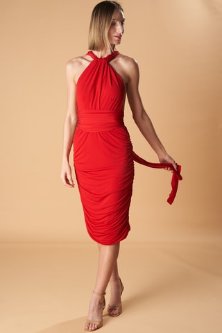 Nauwaansluitende Mouwloze Jurk- Rood