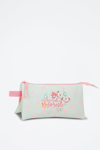 Trousse - Vert clair et rose poudré