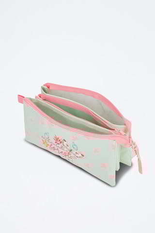 Trousse - Vert clair et rose poudré