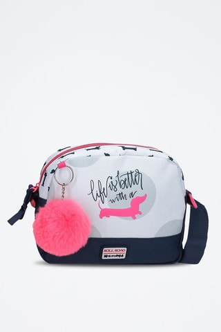 Sac bandoulière - Bleu marine et corail