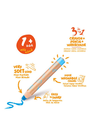 6 crayons Baby 3 en 1 - Dès 1 an