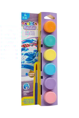 6 vasetti di pittura pastello con pennello - 6 x 25 ml