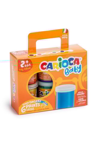 6 vasetti di pittura a dita Baby - 6 x 80 ml - Da 2 anni