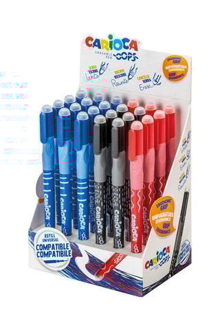 24 stylos effaçables - Encre bleu, rouge et noir