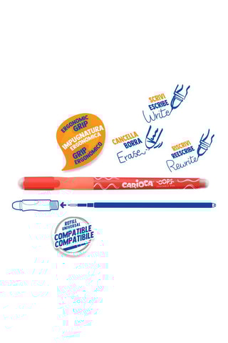 Boîte de 12 stylos-bille effaçables et rechargeables Oops - Rouge