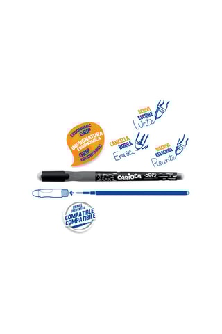 Boîte de 12 stylos-bille effaçables et rechargeables Oops - Noir