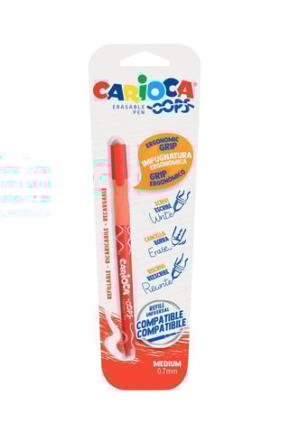 Stylo-bille effaçable et rechargeable Oops - Rouge