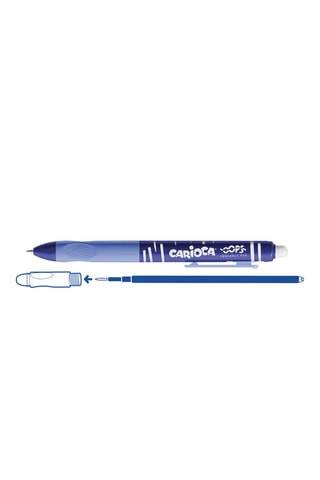 Stylo-bille effaçable et rechargeable Oops - Bleu