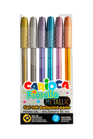 6 stylos à billes Fiorella Metallic