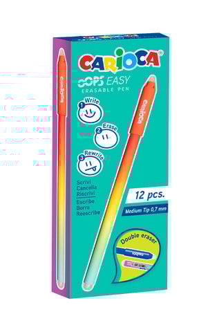 12 stylos effaçables Oops Easy - Rouge