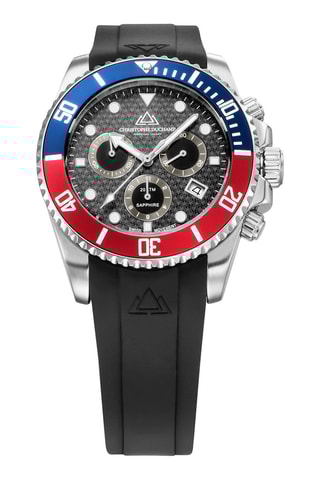 Rubberen Quartz Horloge Marine Chrono - Stopwatch en Snelheidsmeter - Zwart