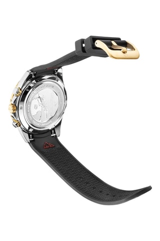 Stalen Quartz Horloge en Armband - Chronograaf - Zwart en Goudkleurig